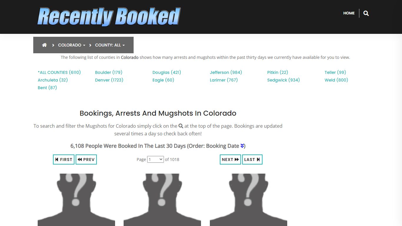 Recent bookings, Arrests, Mugshots in Colorado - Recently Booked